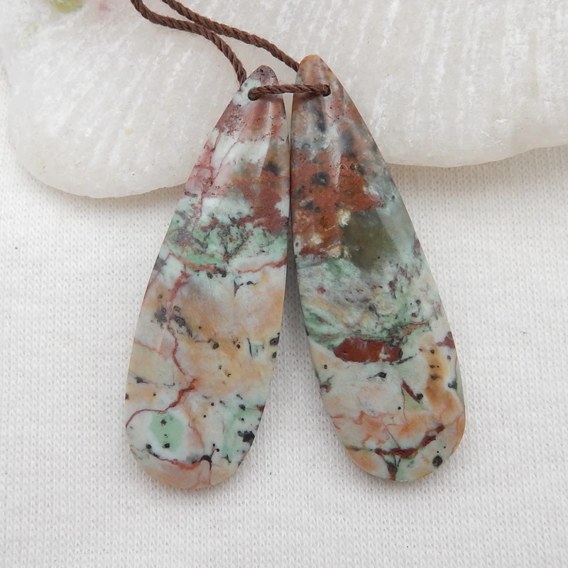 

Природный драгоценный камень, Зеленый Опал, бусины для женщин DIY, аксессуары для ювелирных изделий, 40x13x4 мм 7 г