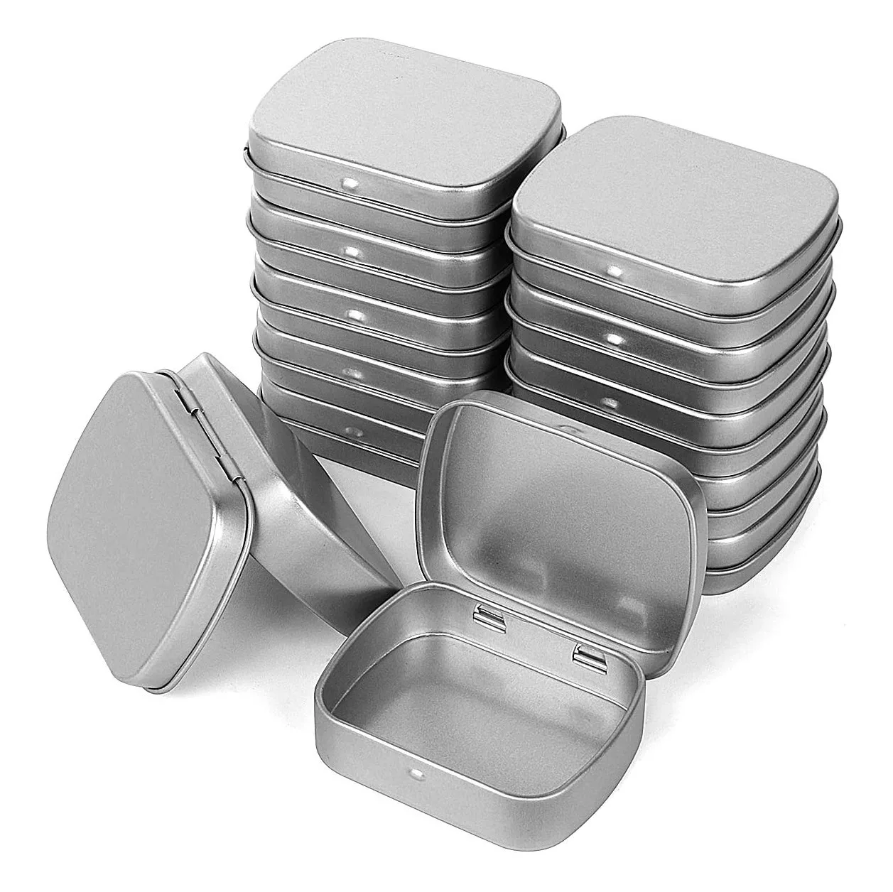 

Metal Containers-12 Pack Metal Tin Box Mini Portable Box Containers for Drawing Pin Bead Earring Jewelry Storage