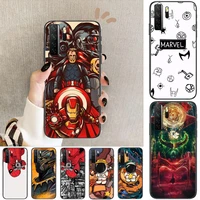 marvel super heroes black soft cover the pooh for huawei nova 8 7 6 se 5t 7i 5i 5z 5 4 4e 3 3i 3e 2i pro phone case cases