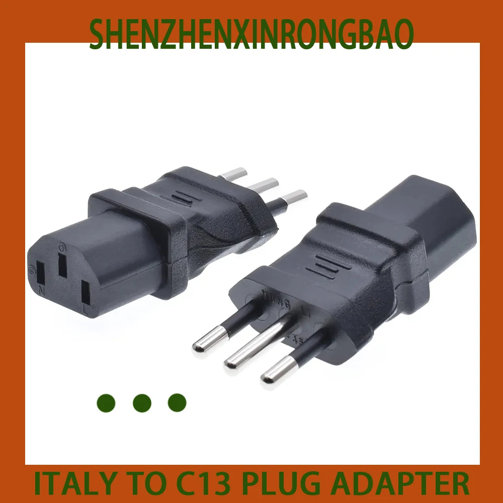 

1pcs Italy CEI23-50 plug to IEC320 C13 plug adapter Safe Grounded type L IT 10A 250V charge conversion plug for computer PDU