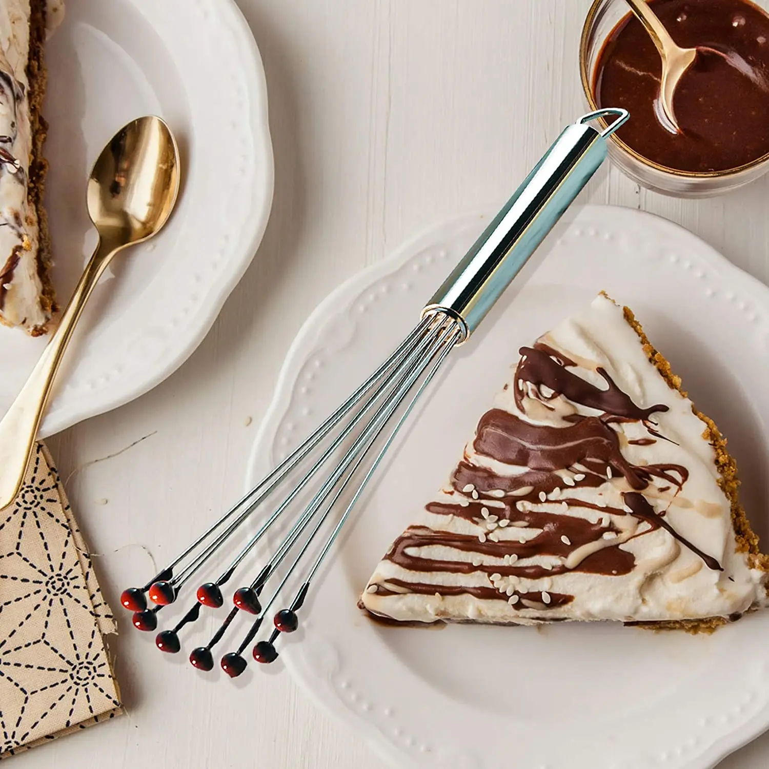 2 шт. венчик для готовки яиц из нержавеющей стали шариков стальной проволоки