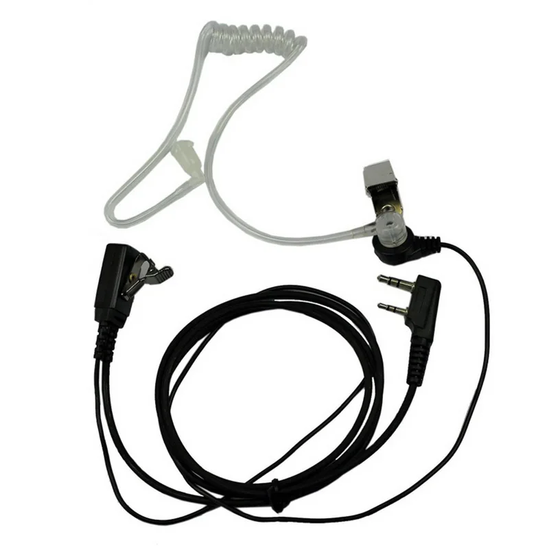 2 Pin PTT MIC Headset Rahasia Akustik Tabung In-Ear Earpiece untuk Kenwood TYT Baofeng UV-5R BF-888S CB Radio Aksesoris images - 6