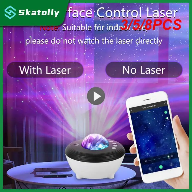

3/5/8PCS Mobile App Control Table Lamp 5v Led Lamp Music Playback Music Projection Night Light