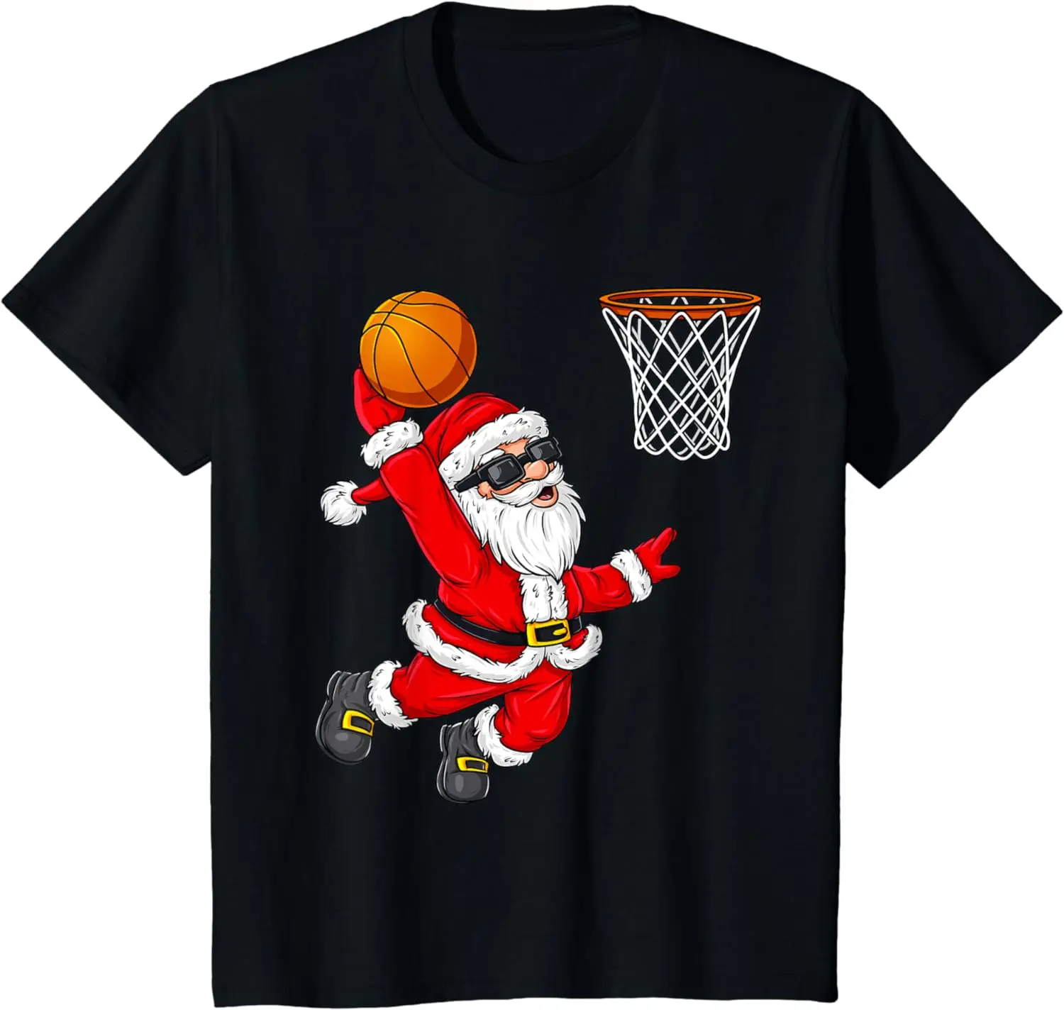 

Christmas Santa Claus Dunking A Basketball Boys Kids Xmas T-Shirt Basketball Lovers Funny Santa Men Clothing Casual Tees