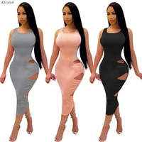 rstylish cut out open back pencil dresses for women 2022 sexy hollow sleeveless skinny robe chic female body shaped maxi dress
