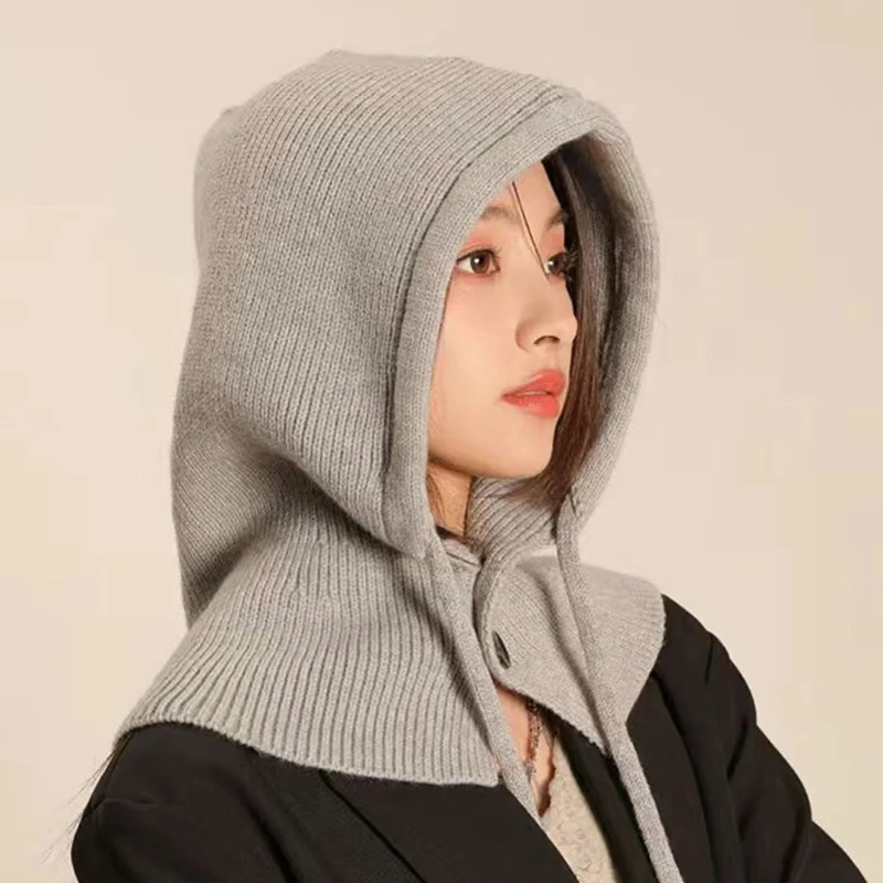Корейская регулируемая эластичная шапка-балаклава теплый шарф с кольцом