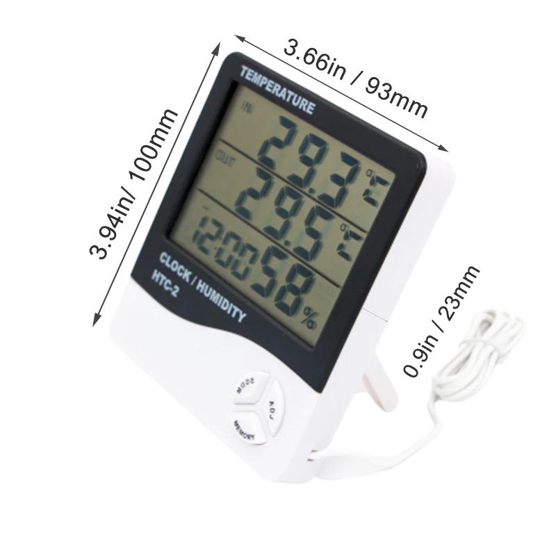 measureget lcd electronic digital temperature humidity meter indoor outdoor thermometer hygrometer weather station clock htc 2 free global shipping
