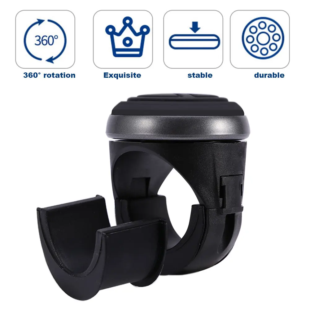 

Universal Fit Spinner Knob Ball Shaped Black Power Handle Car Accessories Metal Bearing Steering Wheel Hand Control Driving