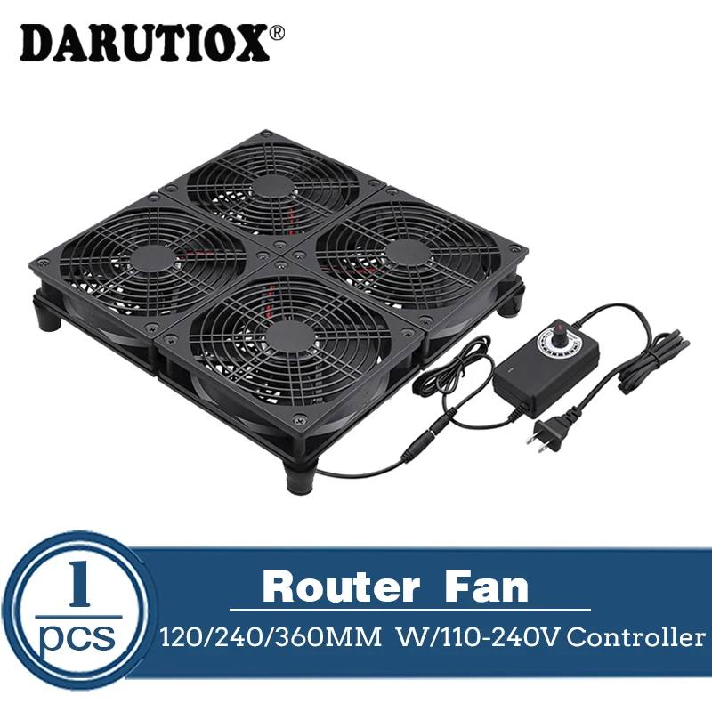 Router Fan Tv Box-Fan 120Mm 240Mm 360Mm Diy Tv Box Kühler Fan W/Speed Controller 80V-240V & Schutz Net Desktop Lüfter