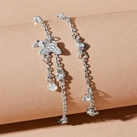 fashion luxury rhinestone butterfly anklets for women butterfly leg chain beach party stylish female jewelry accessories