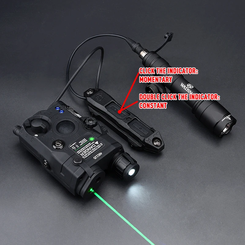 Тактический WADSN M600 страйкбольный флэш-светильник PEQ15 Красный Зеленый Синий ИК