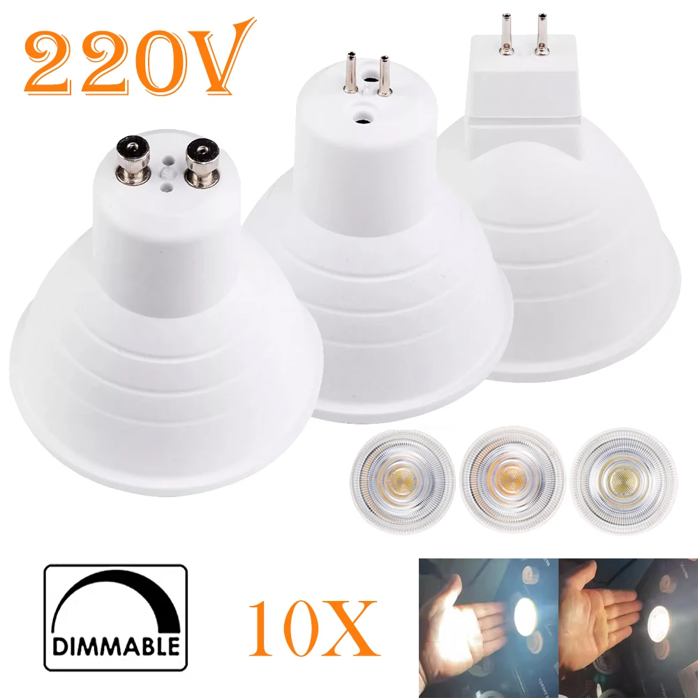 10x GU10 MR16 GU5.3 светодиодные прожекторы лампы 7W 220V внутреннее освещение потолковые