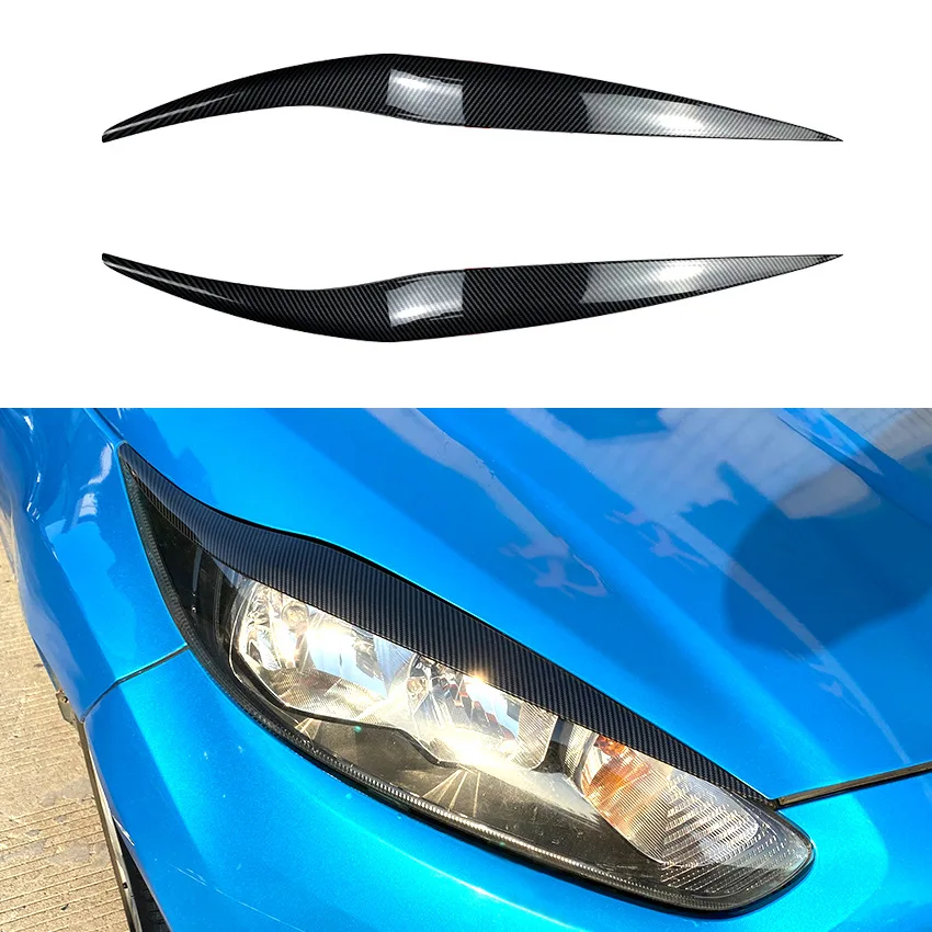 

For Ford Fiesta MK6.5 2013-2017 Front Headlight Eyebrow Sticker Anger Eye Headlight Eyebrow Decoration Sticker Modified