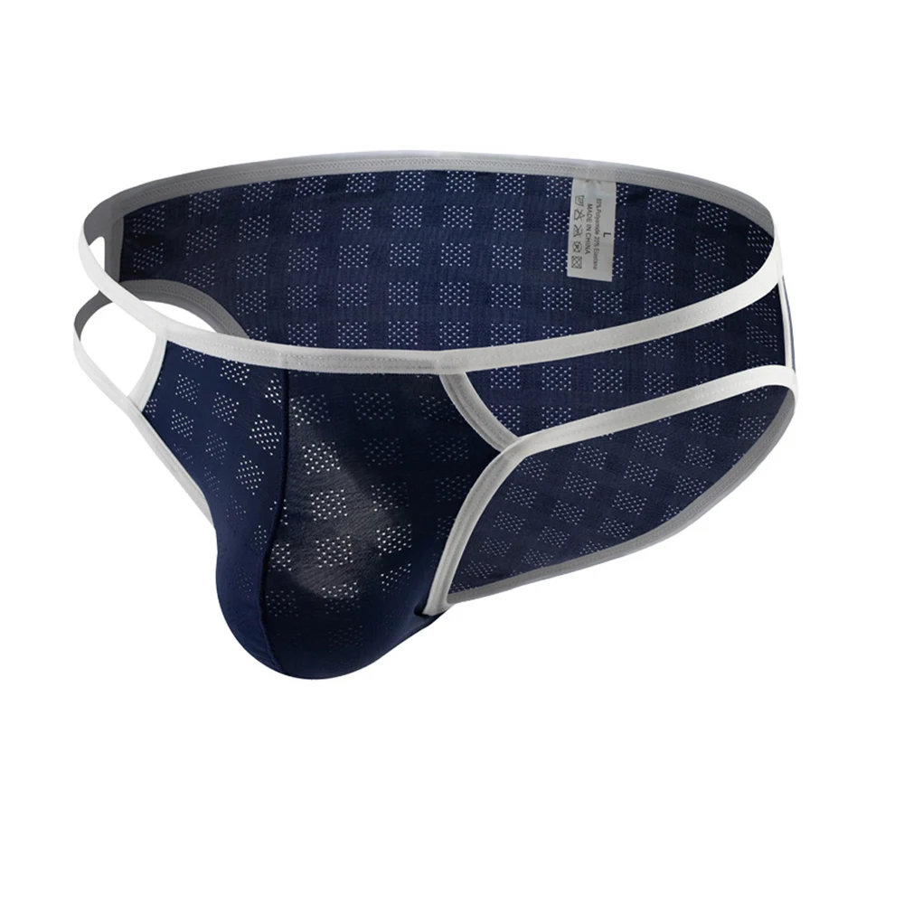 

Men Sexy Underwear See Through Brief Breathable Mesh Hole Briefs Hollow Out Panties Low Waist Bulge Pouch Undepantts Cut Out