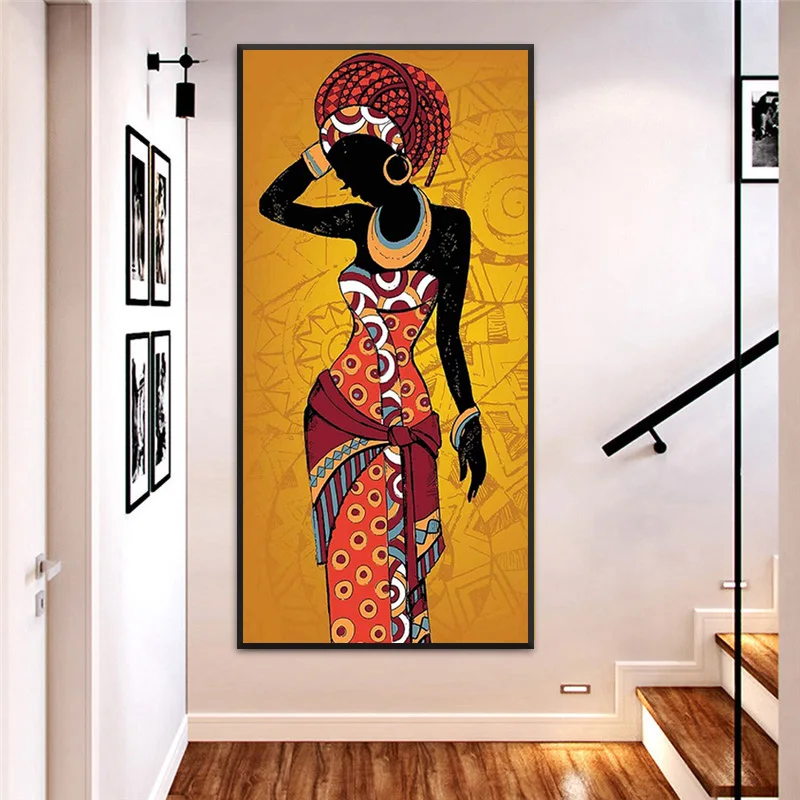 

Abstract African Woman Canvas Painting Modern Posters and Prints Wall Art Pictures for Living Room Mural Home Decor