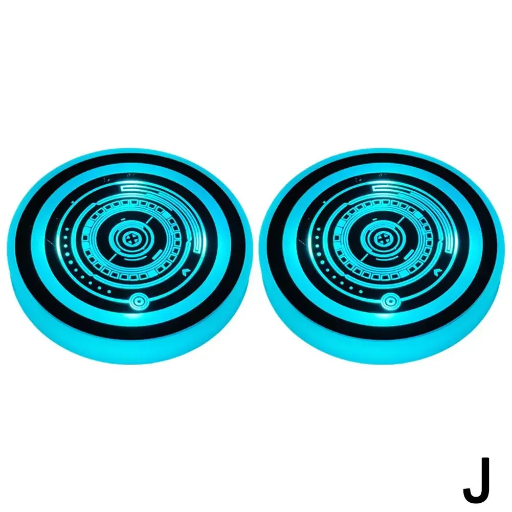 2 шт., 7 цветов, автомобильная светодиодная светящаяся подставка для воды, автомобильный держатель для чашки, украшение, атмосфера, интерьерный коврик, бутылка, нескользящая подставка для светильника R7y3