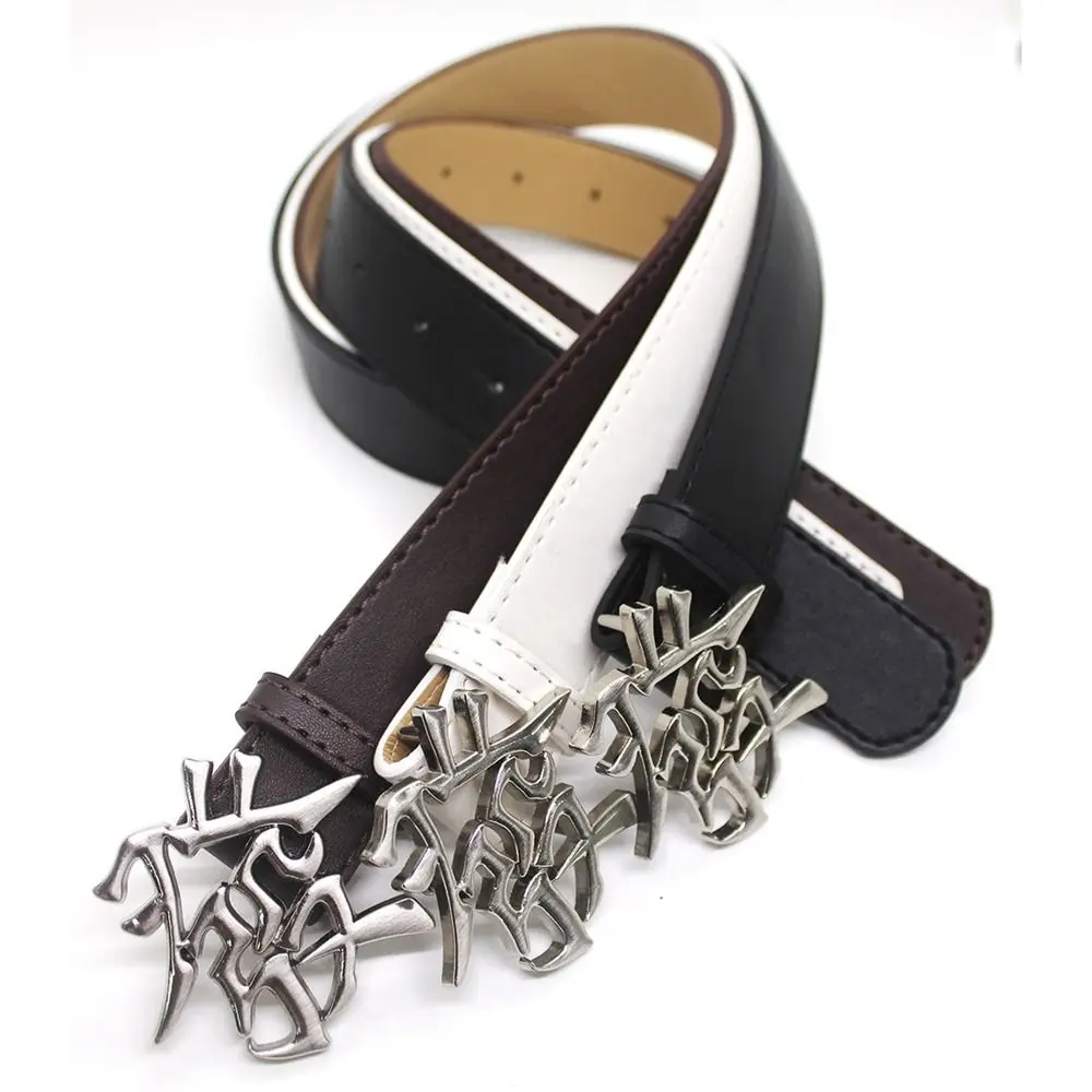 

Punk Style All-match Jeans Belt Women Metal Buckle Korean Waist Strap PU leather Belt Casual Belt Accessories Female Waistband