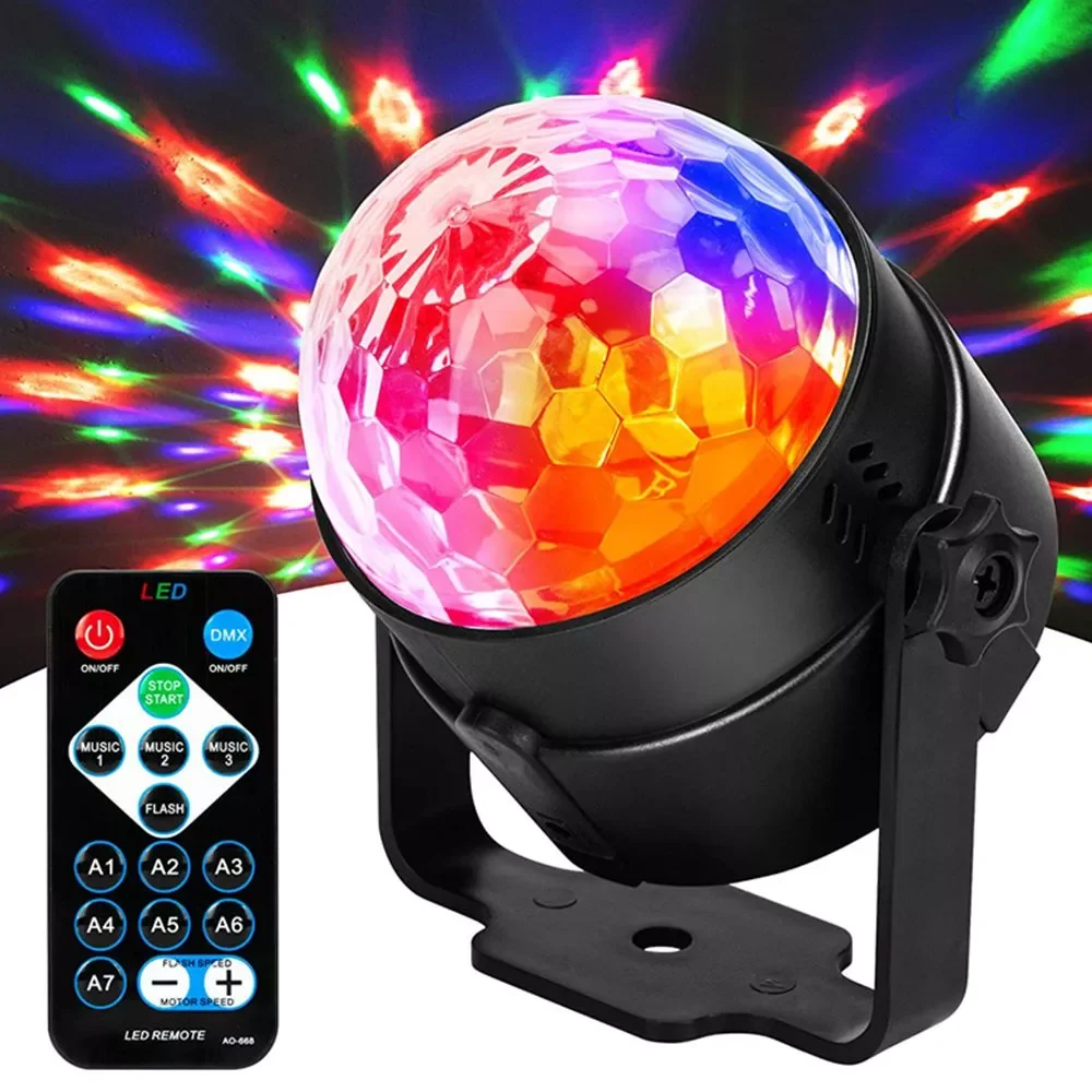

RGB Party Lights Disco Ball DJ Disco Light LED Projector Lamp Strobe Birthday Party Car Club Bar Karaoke Xmas Decoration Lamp