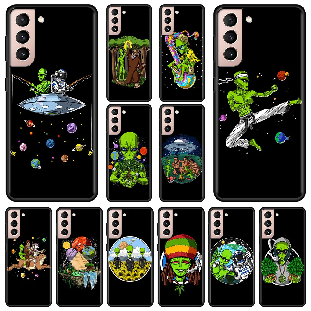 

For Samsung Galaxy S20 S21 FE Ultra S9 S8 S10 Plus Lite S10e S7 Edge Note 20 Ultra 10 Plus Phone Case Space Alien UFO