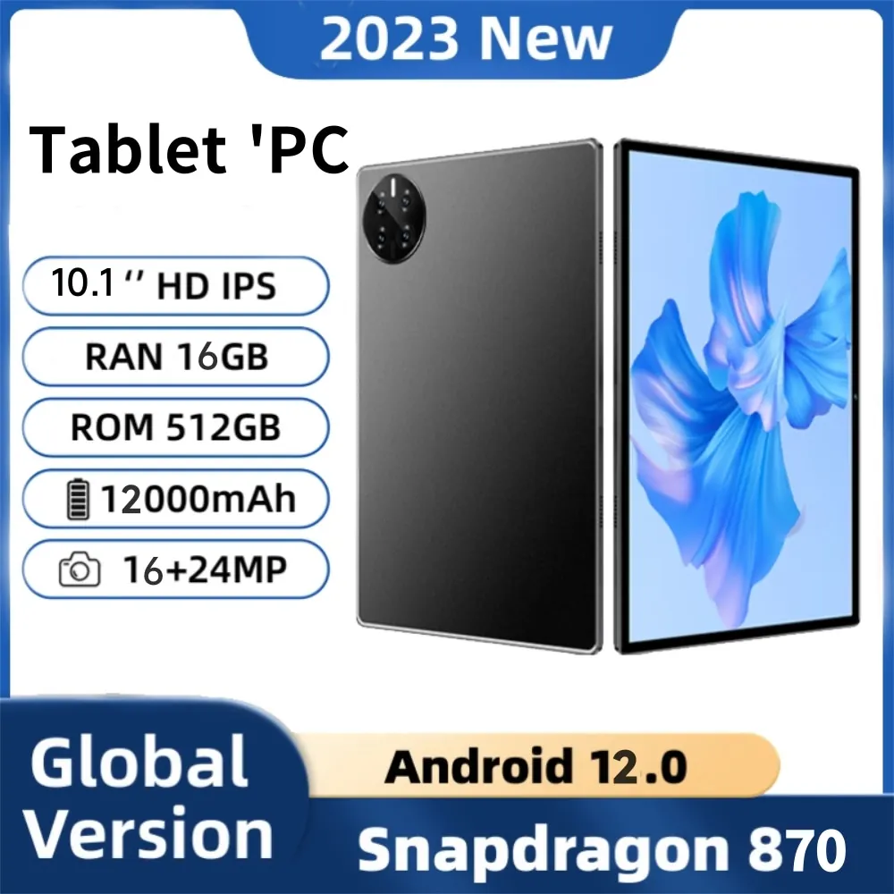 

2023 New M50 Tablet Android12 Ultra 10.1 Inch HD 16G+512GB Global Tablette 5G Dual SIM Card or WIFI Google Play Tablets For Lapt