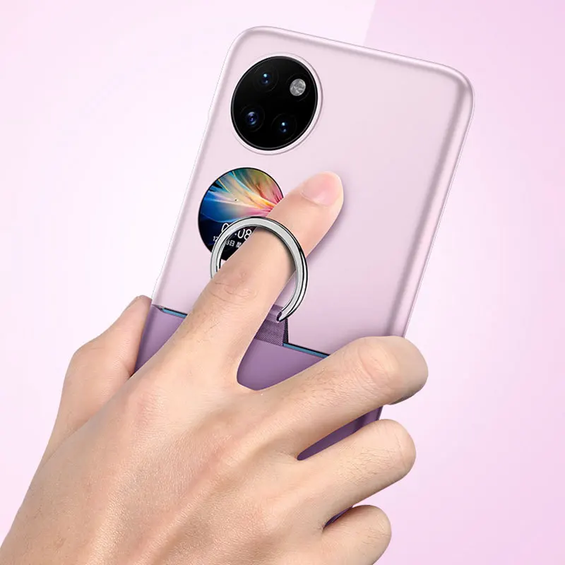 Модный Ультратонкий чехол с кольцом-держателем для Huawei P50 карманный жесткий
