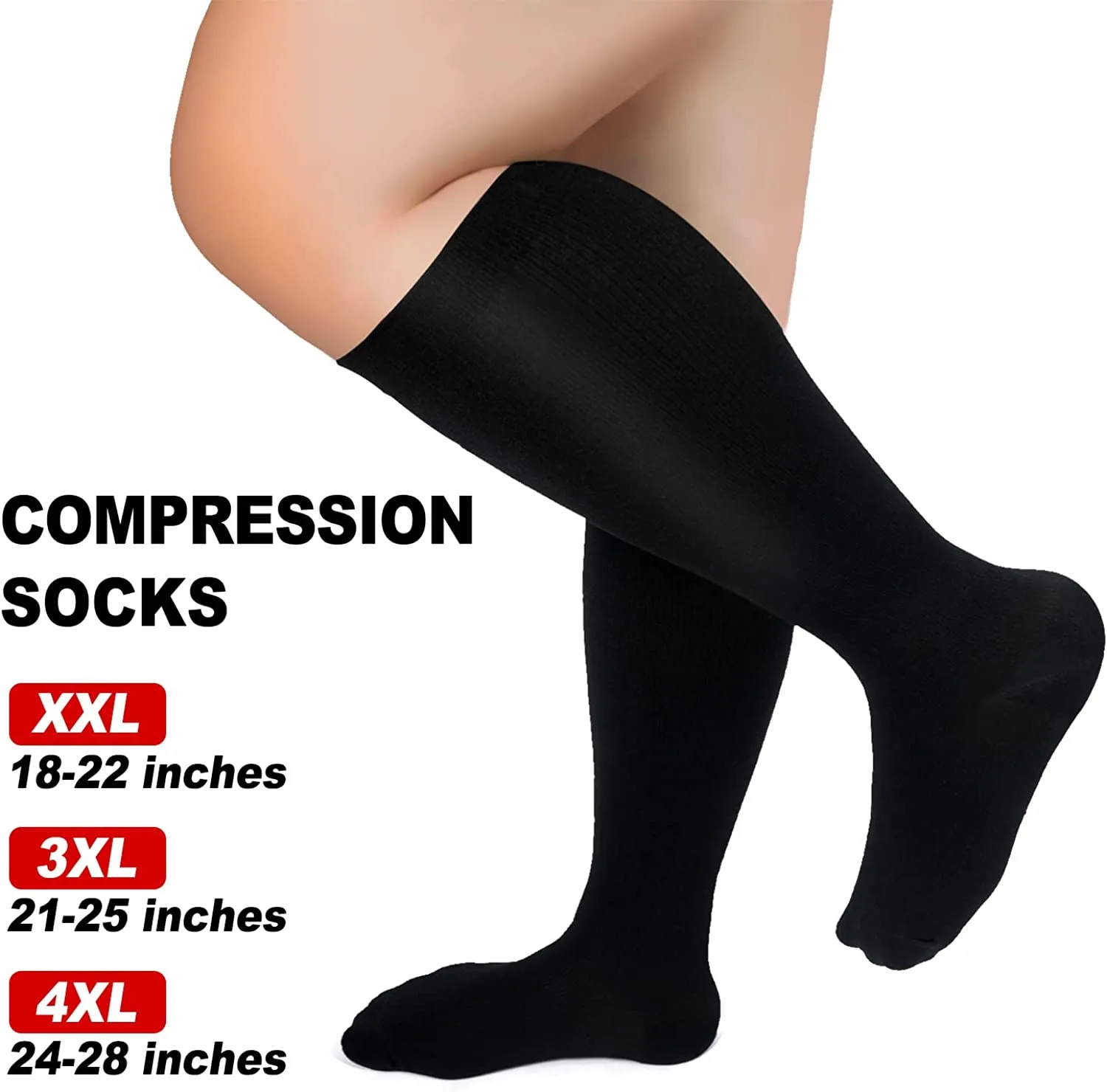 Women's Enlarged Fat Socks Fat Socks Sports Compression Socks Solid Color Running Fitness Compression Socks Free Shipping Sock