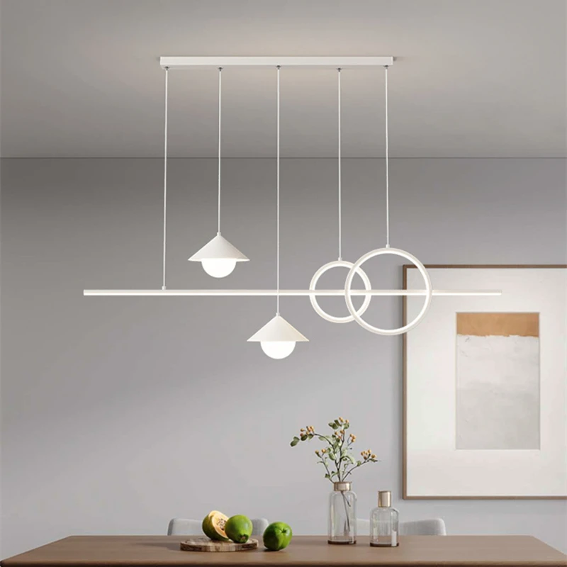 

Canteen Tea Room Decorate Light Luxury Nordic Modern Simple Creative European Designer Style Restaurant Bar Long Chandelier