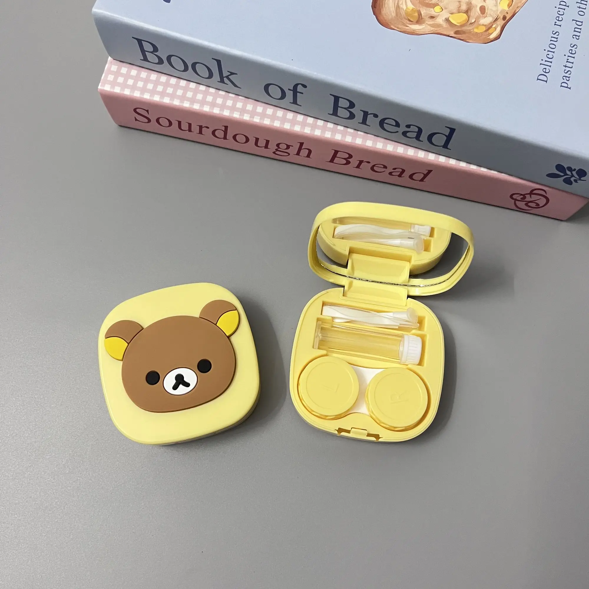 Японская милая коробка для контактных линз R-Rilakkuma мультяшное портативное