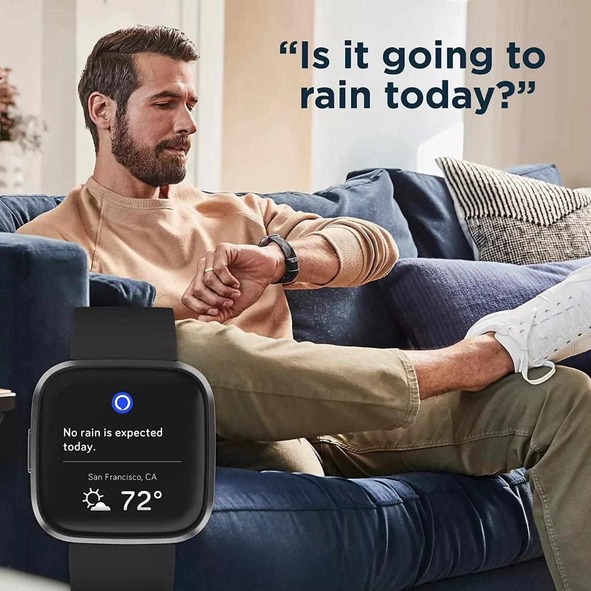 Фото Умные часы Fitbit Versa 2 Sport: фитнес-трекер, мониторинг сердечного ритма и сна, водонепроницаемые, трекер активности, фитнес-браслет. №4