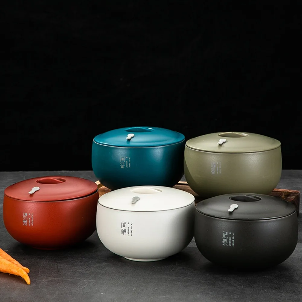 Японская двухслойная миска для рамэна из нержавеющей стали с крышкой супа