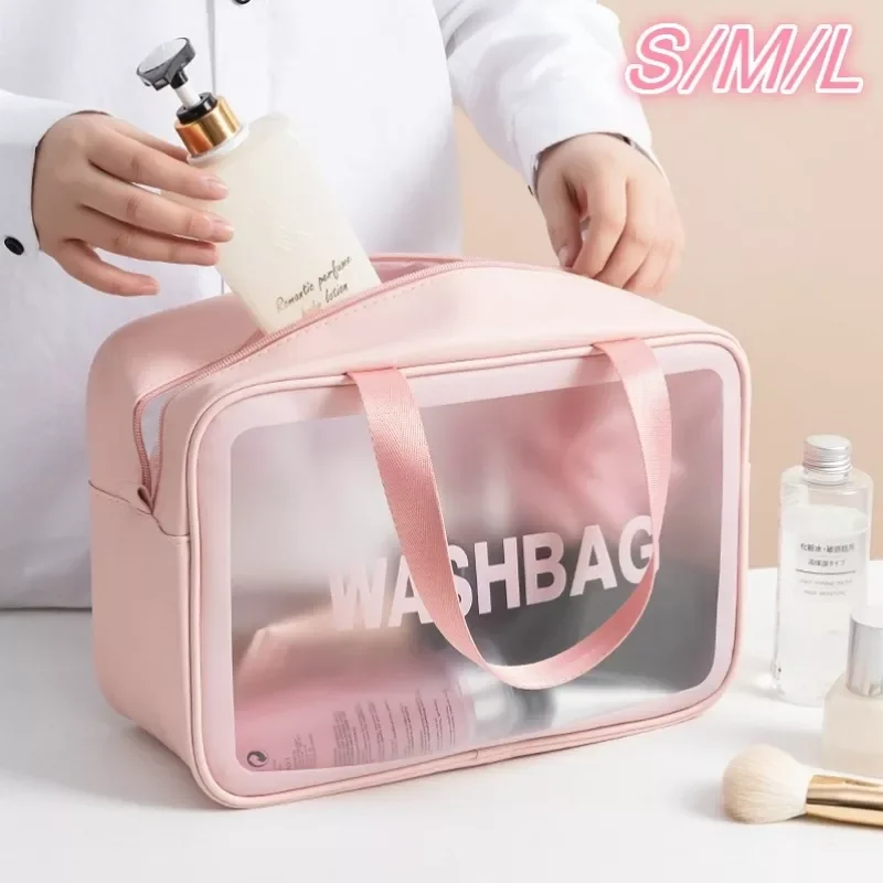 

Storage Toiletry Organize Women Waterproof PVC Cosmetic Portable Bag Transparent Zipper Make Up Case Female Wash Kit