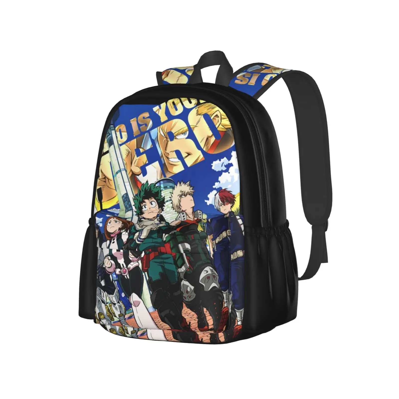 

Мужская сумка My Hero Академия с двумя героями, индивидуальный тоут из органзы, Аниме Сумка для рисования, мешок на ремне для физкультуры