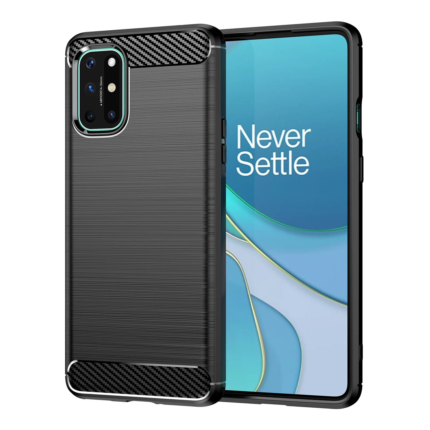 

For Oneplus 8t 1+8 pro Case Carbon Fiber Protective Back Cover for One plus 8 pro Silicone Shockproof Phone Cases Coque Fundas