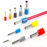 50pcs ve seriesinsulated terminal block cord end crimping sleeve terminal cable wire connector electrical tube terminals 5colors