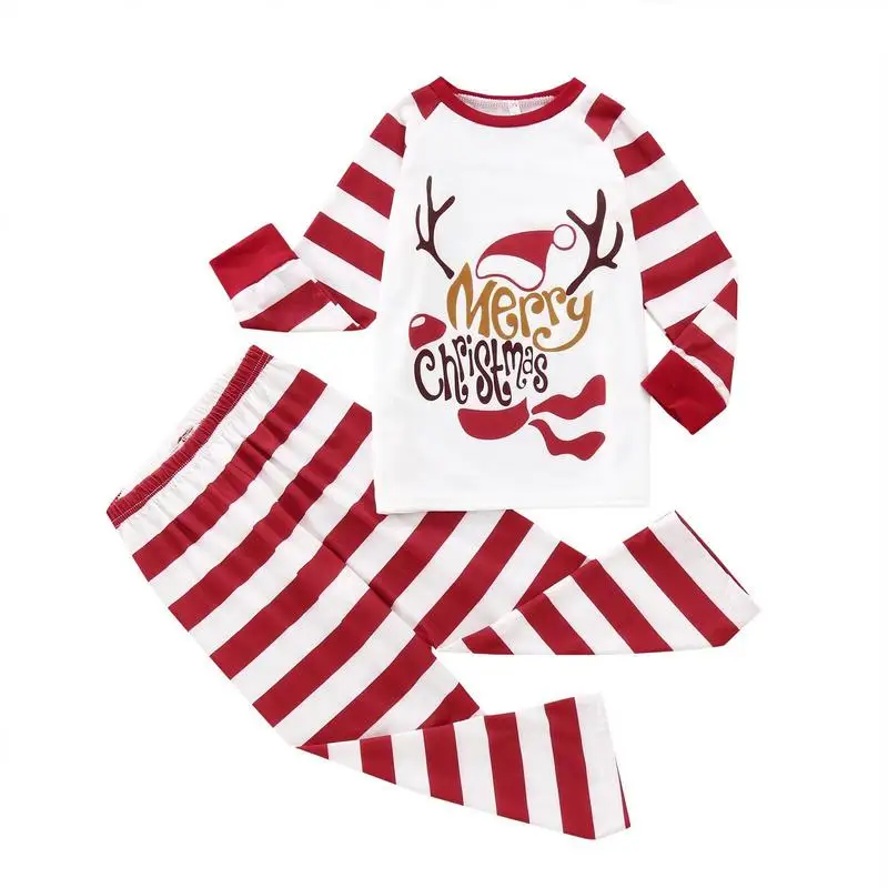 

Red White Stripes Family Clothing Set Children Pajama Merry Christmas Family Matching Pyjamas Sets Baby Boys Clothes