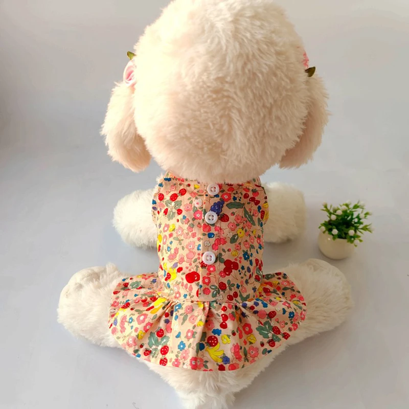 

Pet Cotton Suspender Skirt Pet Floral Skirt Dog Skirt Mesh Dress Princess Style Comfortable Stylish Fresh Sweet Cute Dog Clothes