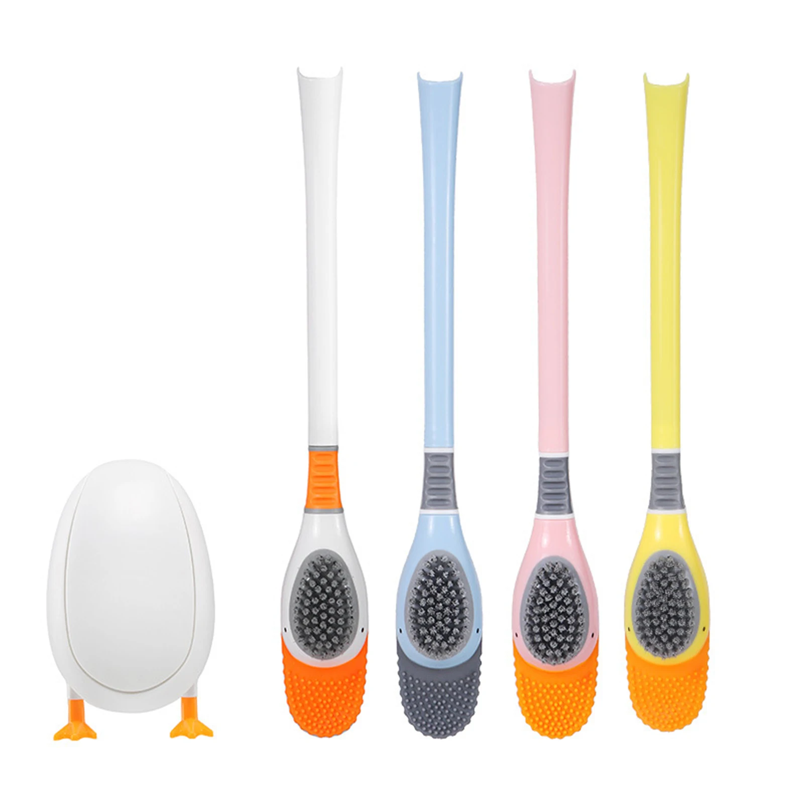 

Silicone Toilet Brush No Dead Corner Hole Free Toilet Cleaning Wall Hanging Duckling Toilet Brush Comprehensive Cleaning Brush