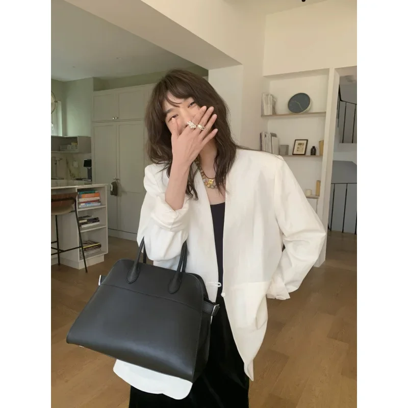 Элегантный женский Универсальный льняной пиджак на одной пуговице в современном