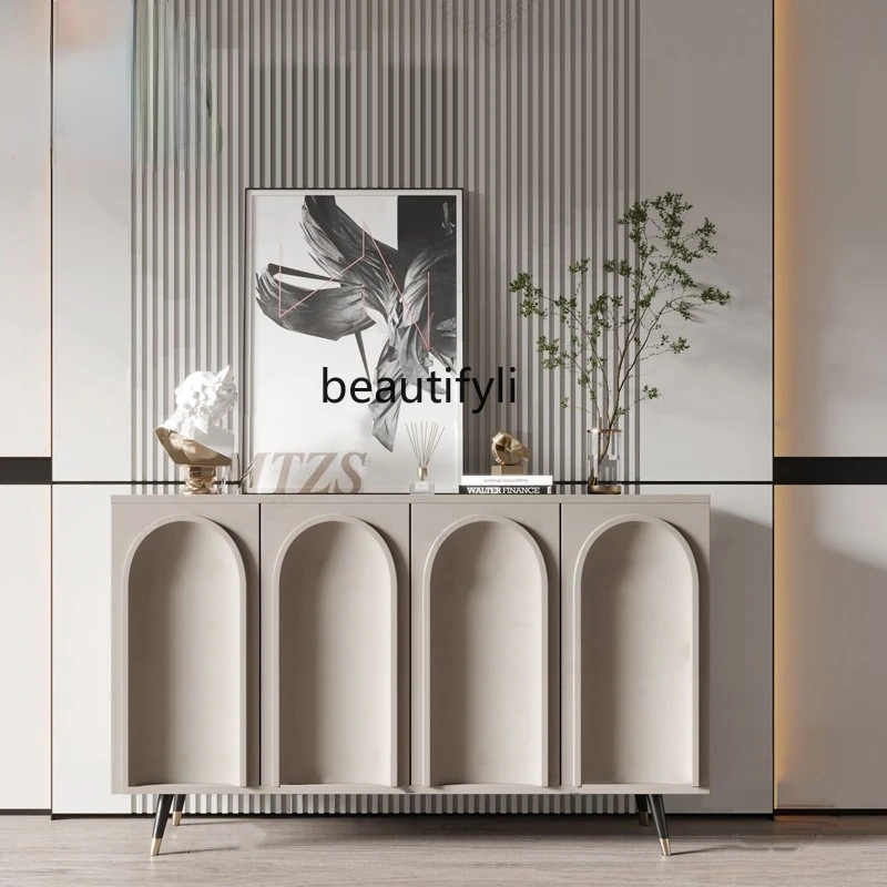 

HJ Paint Sideboard Cabinet Hallway Modern Minimalist Tea Cabinet Solid Wood