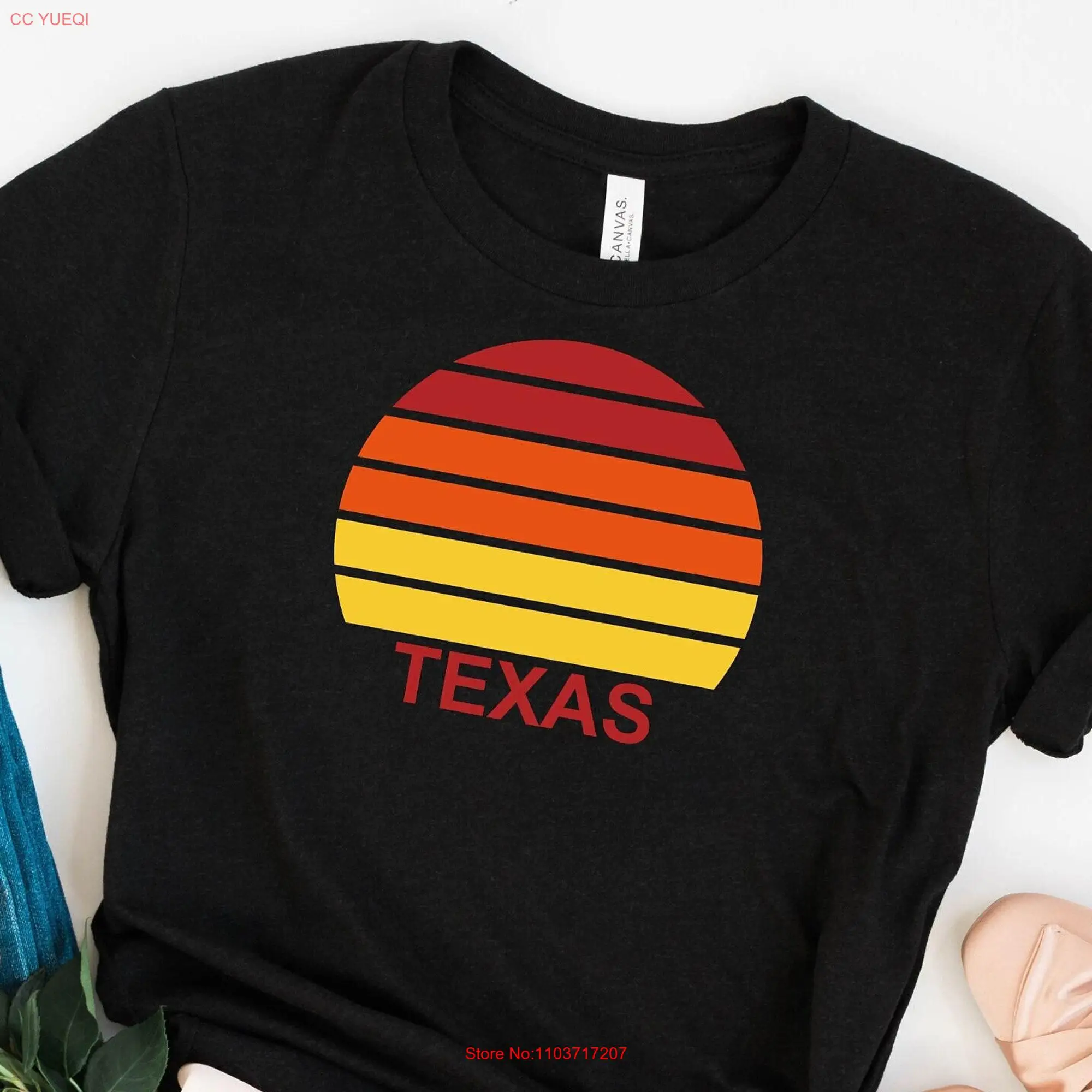 Техасская футболка с длинным или коротким рукавом для путешествий