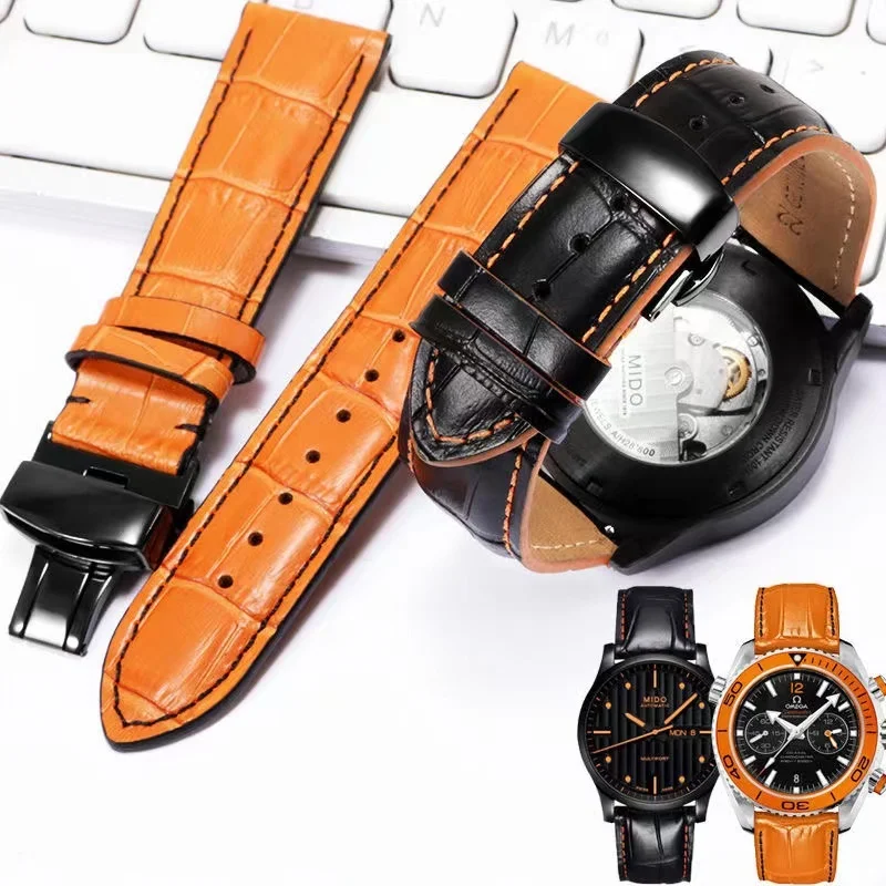 

18mm 20mm 22mm 23mm Genuine Leather Watch Strap Accessories for Mido MULTIFORT M005 M040 M038 Series Watch Bracelet Replacement