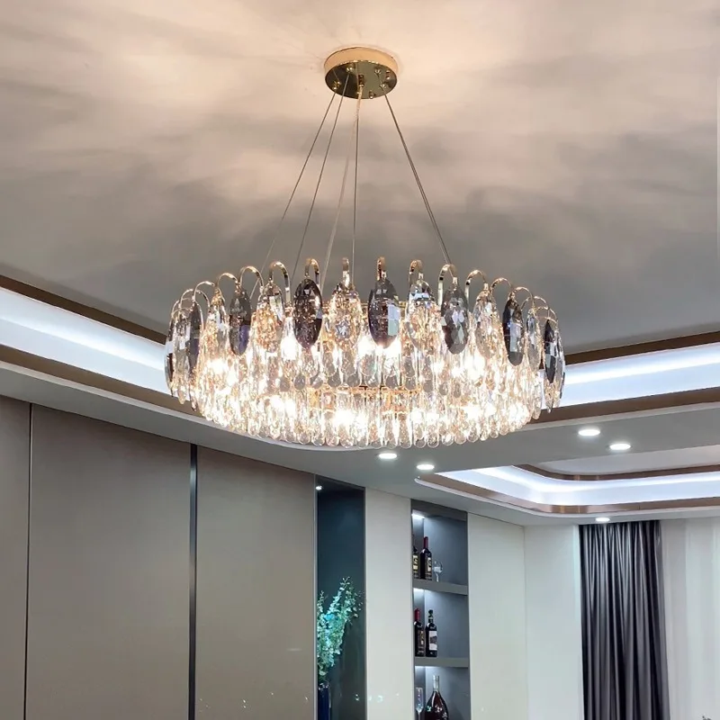 

Nordic Living Room Chandelier Ring Iron Crystal Pendant Light Home Decoration Luces Led Para Habitacion Lamparas De Techo