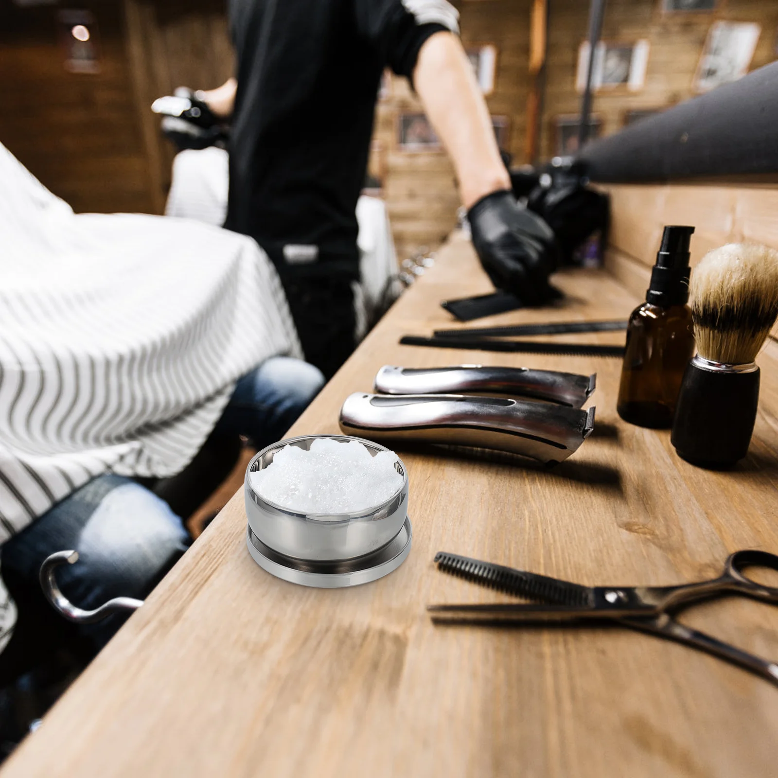 

Shaving Bowl Men Container Foaming Cup Soap Bowls Bubble Steel Cream Hair Mug Care Lather Beard Practical Scuttle Metalstainless