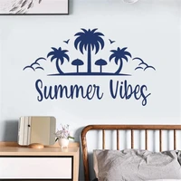 palm tree vinyl wall decals summer vibes sign murals ocean beach house sun livingroom decor stickers removable poster hj1177