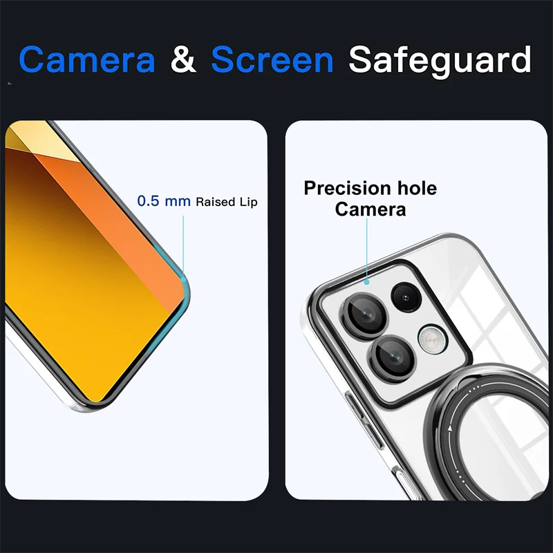 Чехол для Redmi Note 13 Pro 5G 4G с магнитным кольцом Magsafe чехол беспроводной зарядки Xiaomi Plus