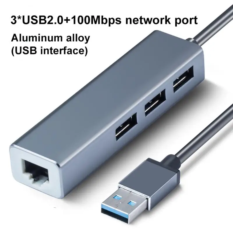 

Mini 3 Usb Ports Data Hub -compatible Splitter 3.0 2.0 Data Hub Aluminum Alloy Usb Type C To Ethernet Adapter Portable 5gbps