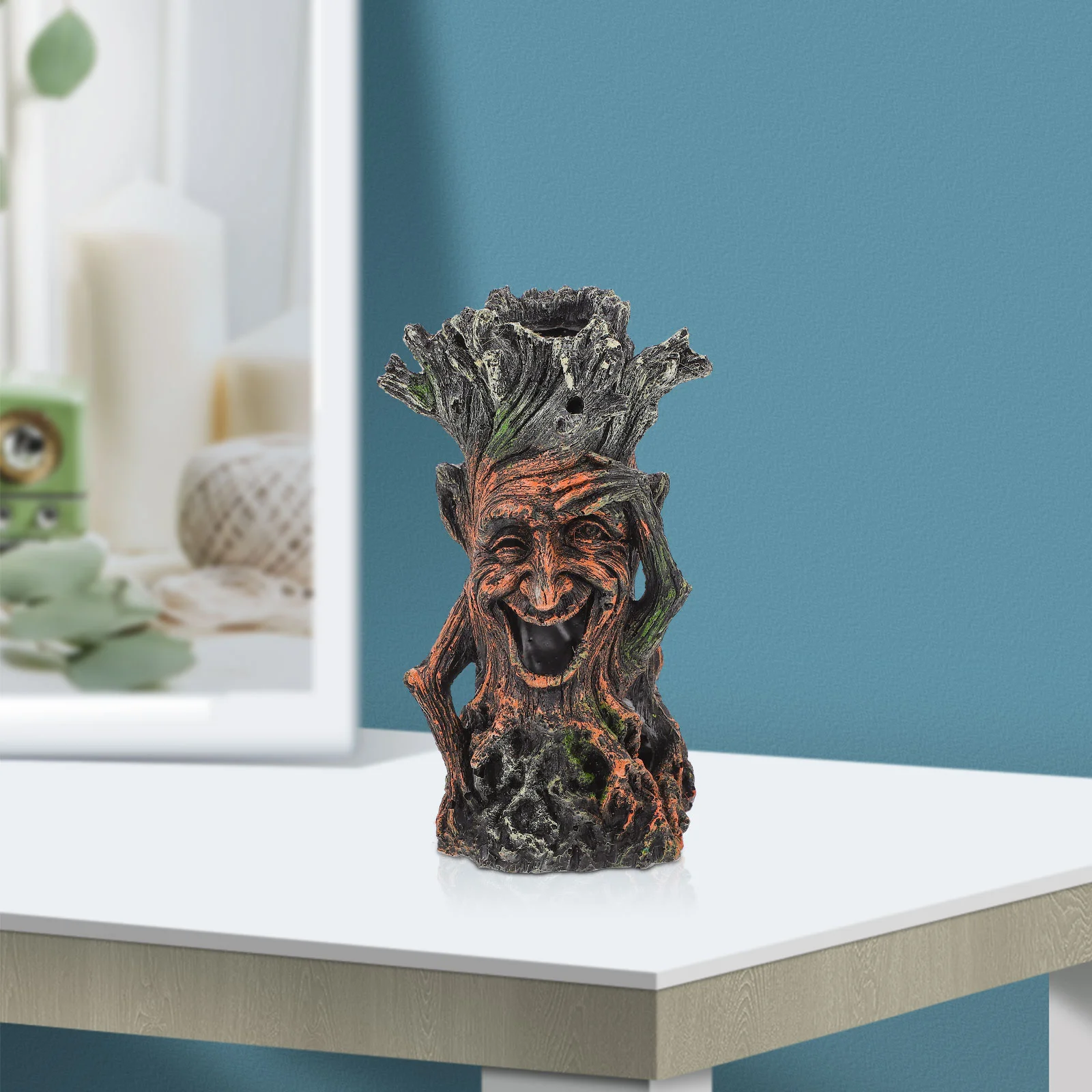 

1pc Aquarium Resin Tree Trunk Decor Simulation Tree Man Landscaping Adornment