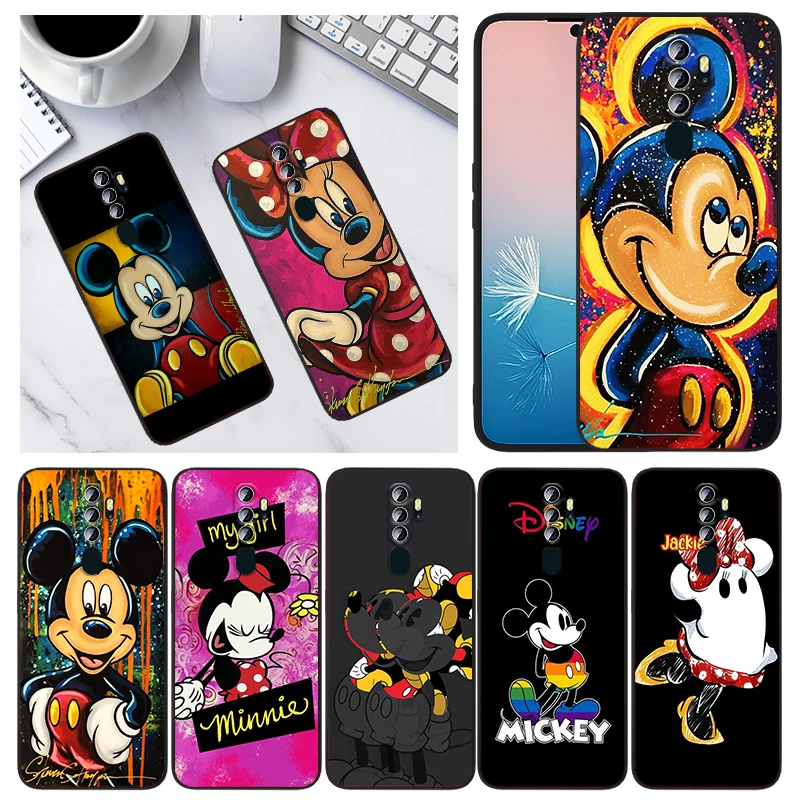 

Cute Art Mickey Minnie Mouse For OPPO Find X5 X3 F21 Neo Lite A96 A57 A74 A76 A72 A55 A54S A53 A53S A16 S A9 Black Phone Case