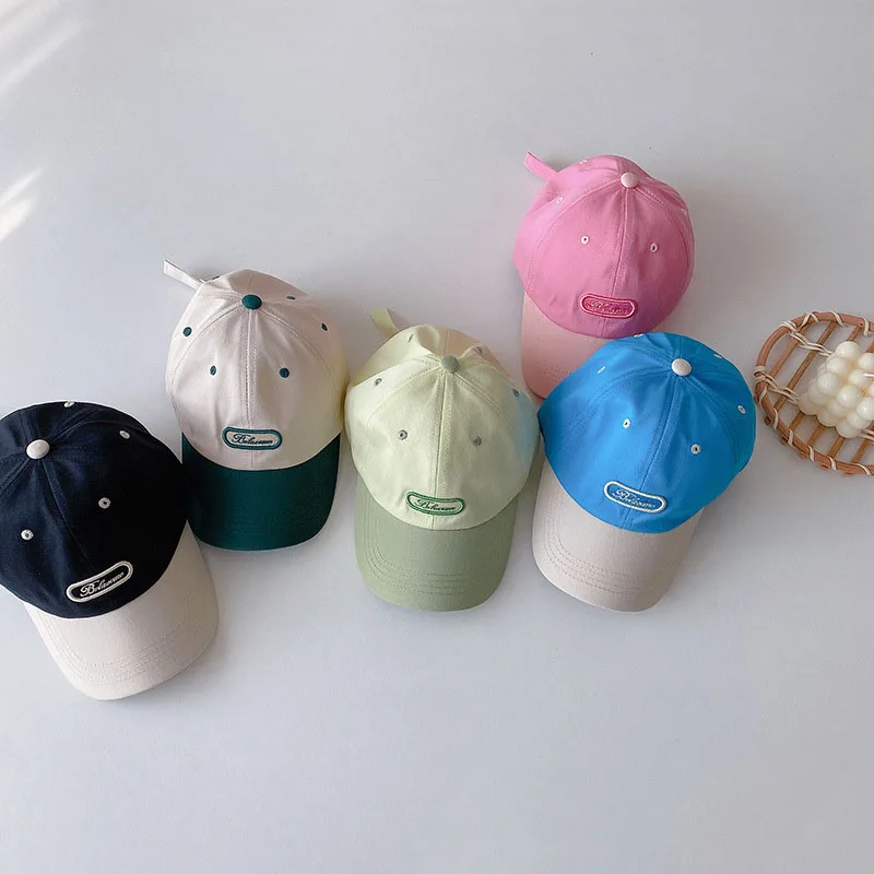 

Fashion Embroidery Baby Baseball Cap Children Hat Korean Letter Kids Summer Travel Sun Hat Color Matching Cap