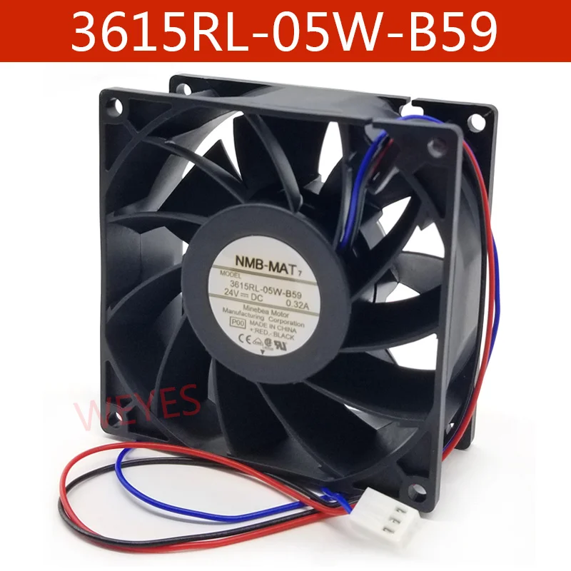 Кулер для сервера NMB 3615RL-05W-B59, 3 провода, 90x90x38 мм, 9038 дюйма, 9 см, 24 В постоянного тока, а